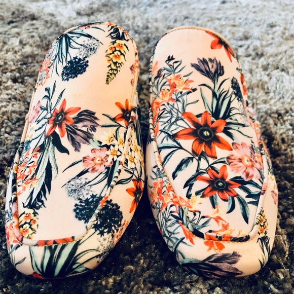 H&M Mules Light Pink Floral Pattern Size 39 - Picture 3 of 5